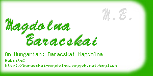 magdolna baracskai business card